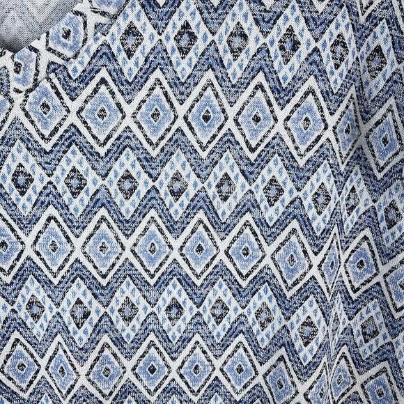 Orvis Womens Size LARGE V-Neck Short Sleeve Top Blue Diamond Casual Shirt - Picture 3 of 9